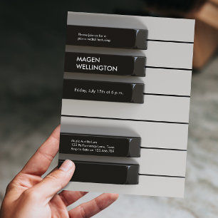 Modern Minimal Photo Piano Recital  Invitation