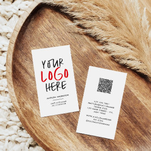 Modern, minimal photo replaceable logo business card