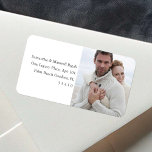 Modern Minimal Photo Return Address Labels<br><div class="desc">These minimalistic return address labels feature your photo on a crisp white background. Perfect for wedding and Christmas mailing. Your return address details are set in a classic font, adding a touch of modern flair. Personalise with your family name and street address in the template fields. To discover more unique...</div>