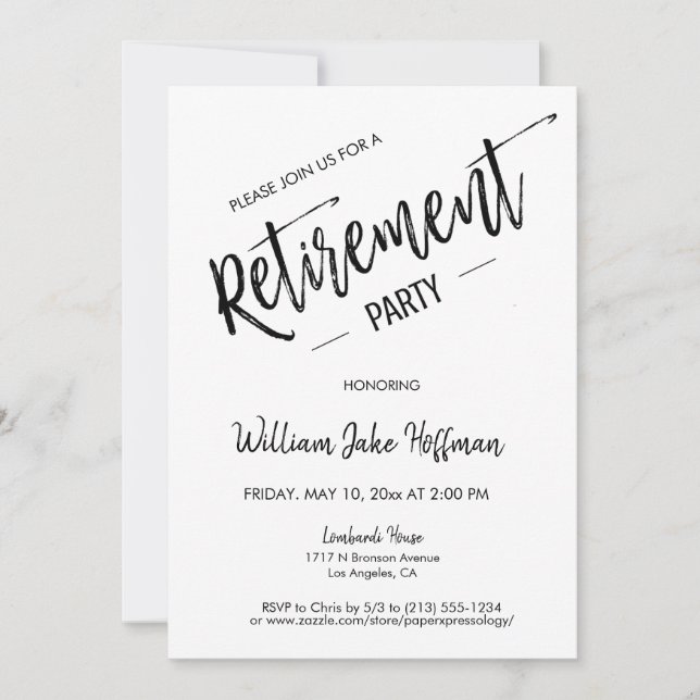 Modern Minimal Photo Surprise Retirement Party Invitation (Front)