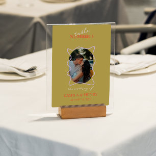 Modern Minimal Photo Table Number Card