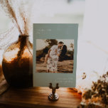 Modern Minimal Photo | Table Number Card<br><div class="desc">Featuring your own photos - think engagment photos, childhood photos, relationship photos. These table number cards are a unique way to showcase your favourite photos. Table numbers enhance the look of your tablescape and put the finishing touch on your special day. Personalised text printing of the names or numbers of...</div>