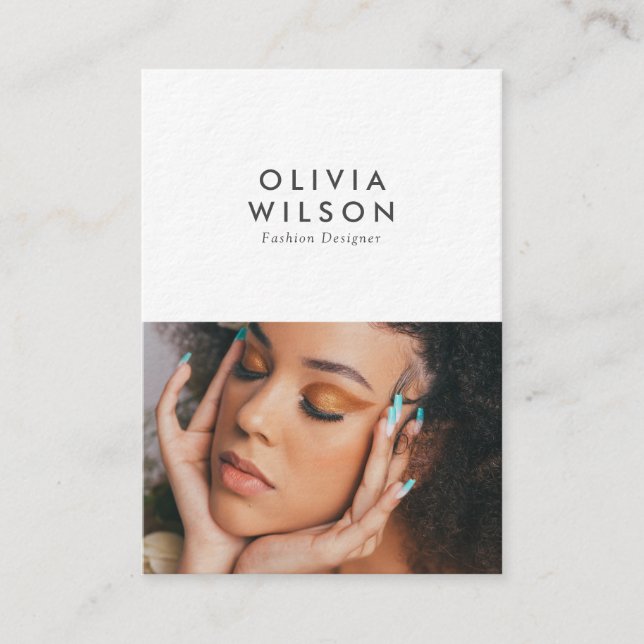 Modern Minimal Photo Vertical Business Card (Front)