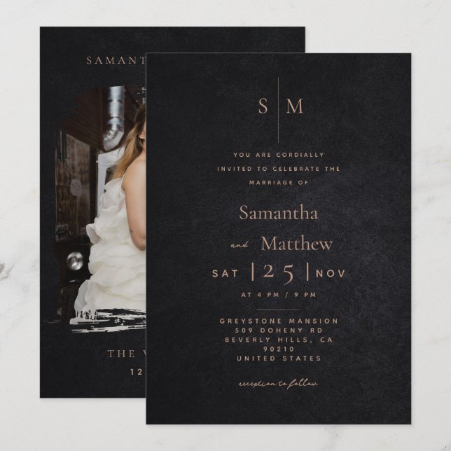 Modern Minimal Photo Wedding  Invitation (Front/Back)
