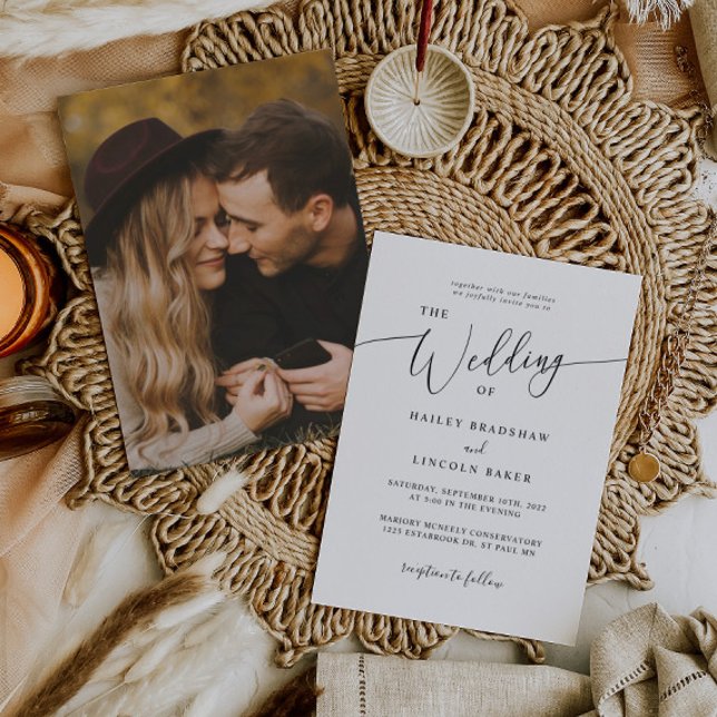 Modern Minimal Photo Wedding Invitation (Creator Uploaded)