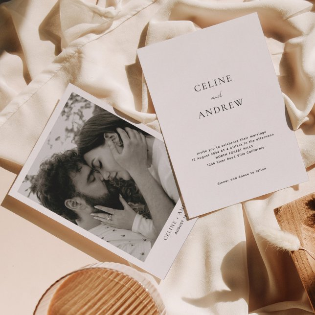 Modern Minimal Photo Wedding  Invitation (Creator Uploaded)