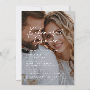Modern Minimal photo Wedding Rehearsal Dinner Invitation