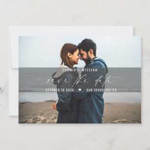 Modern Minimal Photo Wedding Save the Date Announcement
