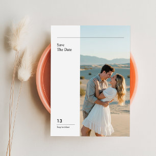 Modern Minimal Photo Wedding Save The Date Invitation