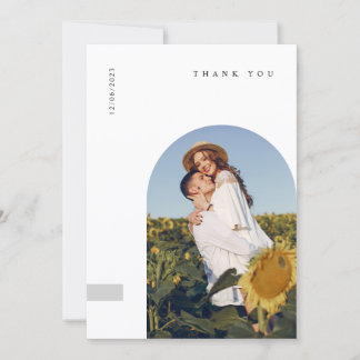 Modern Minimal Photo Wedding Thank You Card W Note