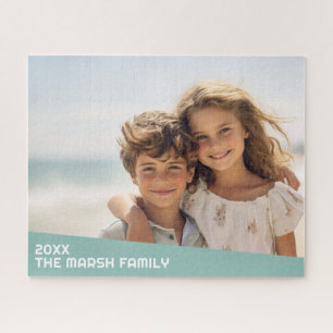 Modern Minimal Photo with Diagonal Colour Block Jigsaw Puzzle