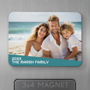 Modern Minimal Photo with Diagonal Colour Block Magnet