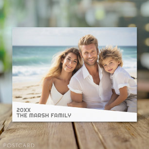 Modern Minimal Photo with Diagonal Colour Block Postcard