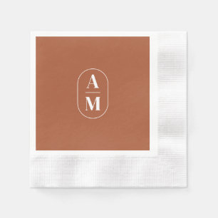 Modern Minimal Pill Monogram - Terra Cotta Napkin