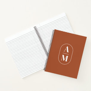 Modern Minimal Pill Monogram - Terra Cotta Notebook