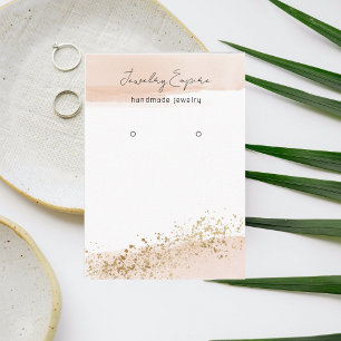 Modern Minimal Pink And Gold Earning Holder Business Card