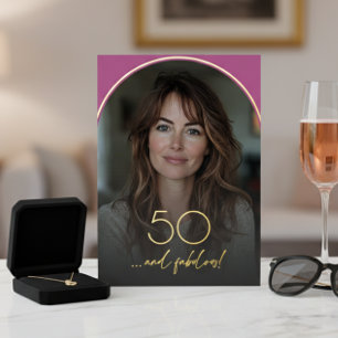 Modern Minimal Pink Arch 50 & Fabulous Birthday