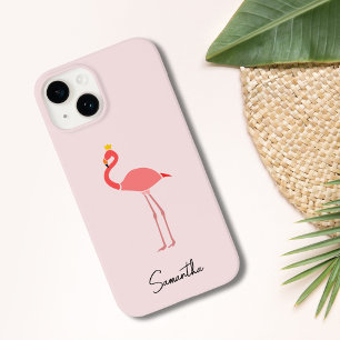 Modern Minimal Pink Flamingo Case-Mate iPhone 14 Case