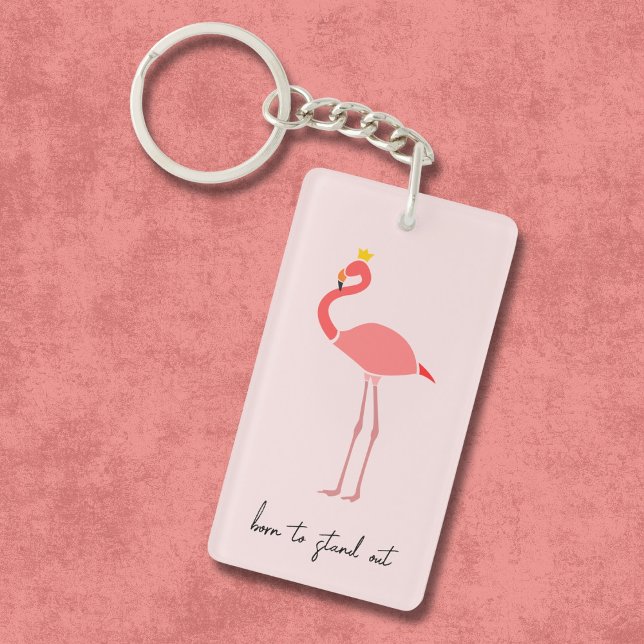 Modern Minimal Pink Flamingo Key Ring (Creator Uploaded)
