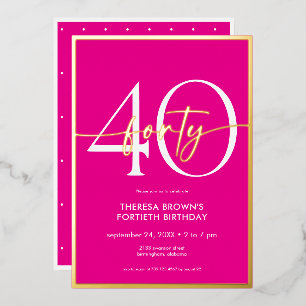 Modern Minimal Pink Gold Script Birthday