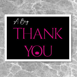 Modern Minimal Pink Lips She's Thirty Birthday Thank You Card