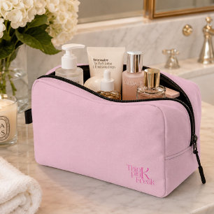 Modern Minimal Pink Monogram Think Pink Freak Dopp Kit