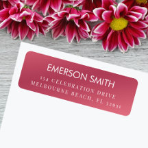 Modern minimal pink return address