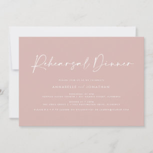 Modern Minimal pink Wedding Rehearsal Dinner Invitation