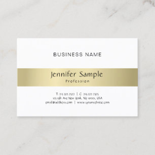Modern Minimal Plain Professional Elegant Gold Business Card