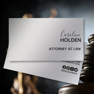 Modern minimal Platinum White Gold Gradient Business Card