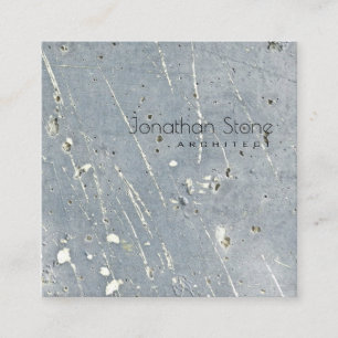 Modern Minimal Professional Grey & White Concrete Square Business Card