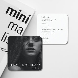 Modern Minimal Professional Photo Social Media Square Business Card
