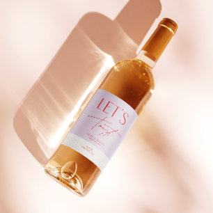 Modern Minimal Purple Personalised Wedding Bottle Wine Label