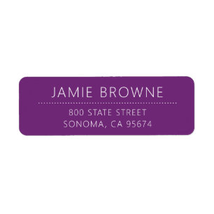 Modern Minimal Purple Return Address Labels