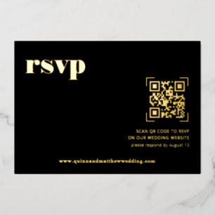 Modern Minimal   QR Code Wedding RSVP Card