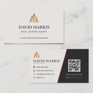Modern Minimal Real Estate Agent Copper Luxury Business Card