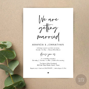 Modern Minimal Reception, We are getting married Invitation