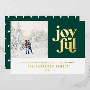 Modern minimal red Christmas  Foil Holiday Card