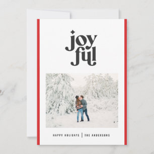 Modern minimal red Christmas typography Holiday Card