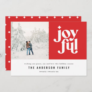 Modern minimal red Christmas typography Holiday Card