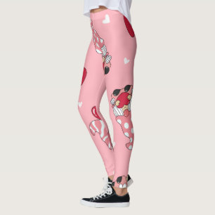 Modern Minimal Red Heart Valentine’s Day Present Leggings