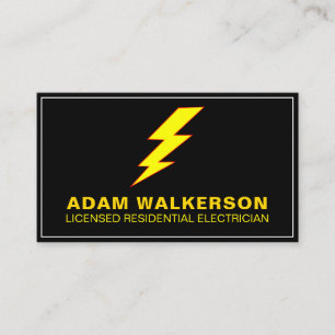 Modern Minimal Residential Electrician, Lightning Business Card