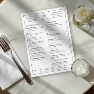 Modern Minimal Restaurant Add Your Logo Menu
