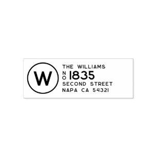 Modern Minimal Return Address Monogram Self-inking Stamp