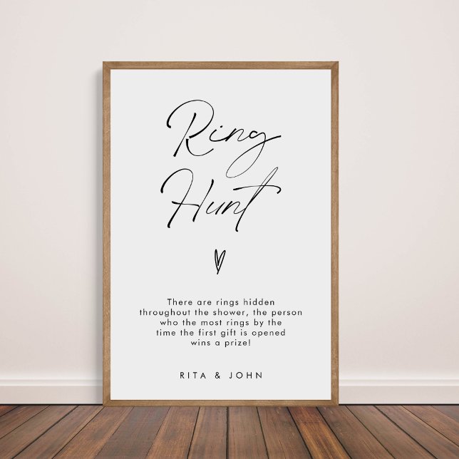 Modern Minimal Ring Hunt Bridal Shower Game Sign  (Creator Uploaded)