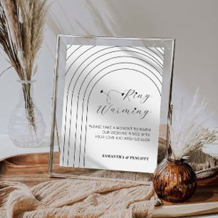 Modern Minimal Rings Warming Wedding Sign