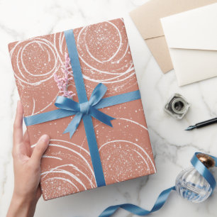 Modern Minimal Rose Gold Fine Glitter Pattern Wrapping Paper