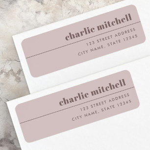 Modern minimal rose taupe return address