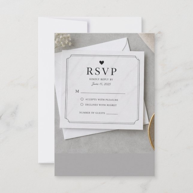 Modern Minimal RSVP Card, Simple Wedding Response  (Front)