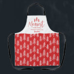 Modern minimal rustic chic Christmas family baking Apron<br><div class="desc">Modern minimal rustic red and white Christmas family baking</div>